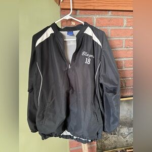 Mizuno Blazers #18 Black 1/4 Zip Windbreaker Hitting Jacket - Small